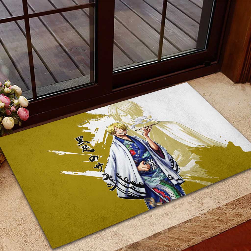 Vinsmoke Sanji - Wano Arc Samurai Style Rubber Doormat Sanji in Traditional Kimono - One Piece Wano Edition