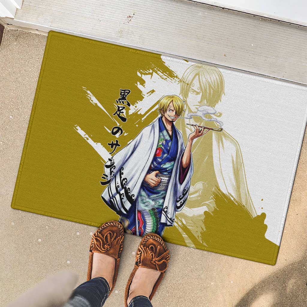 Vinsmoke Sanji - Wano Arc Samurai Style Rubber Doormat Sanji in Traditional Kimono - One Piece Wano Edition