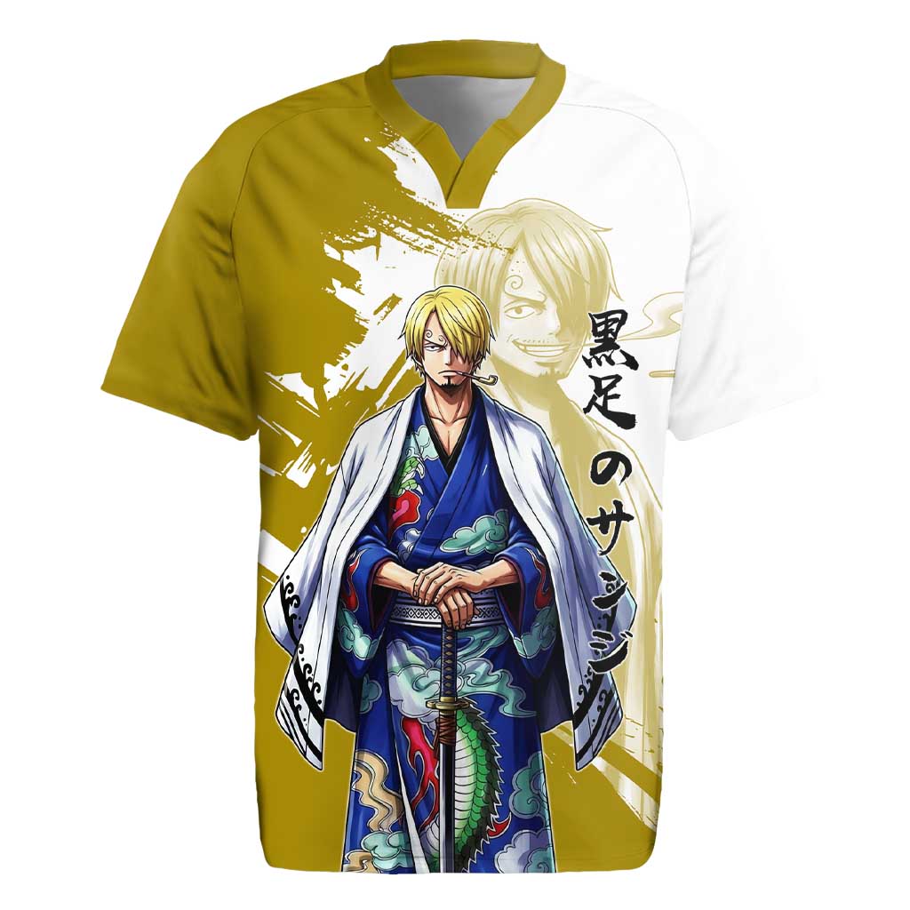 Vinsmoke Sanji - Wano Arc Samurai Style Rugby Jersey Sanji in Traditional Kimono - One Piece Wano Edition