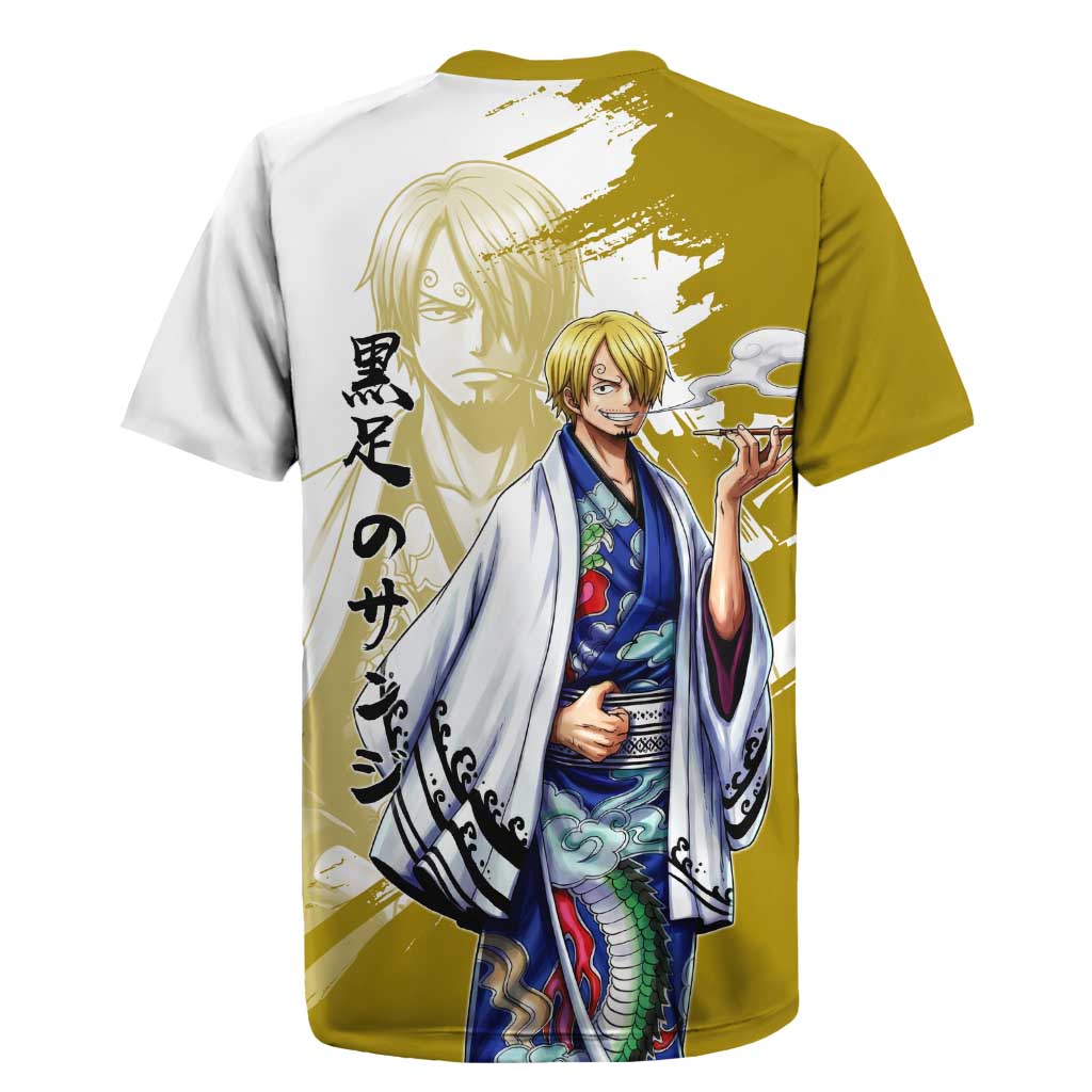 Vinsmoke Sanji - Wano Arc Samurai Style Rugby Jersey Sanji in Traditional Kimono - One Piece Wano Edition