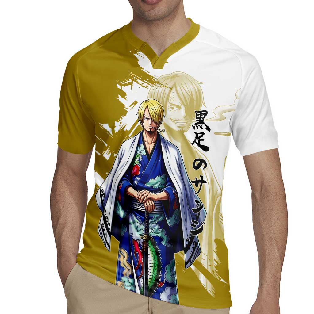 Vinsmoke Sanji - Wano Arc Samurai Style Rugby Jersey Sanji in Traditional Kimono - One Piece Wano Edition