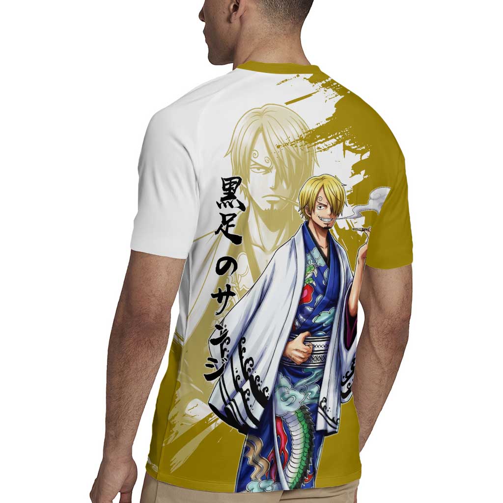 Vinsmoke Sanji - Wano Arc Samurai Style Rugby Jersey Sanji in Traditional Kimono - One Piece Wano Edition