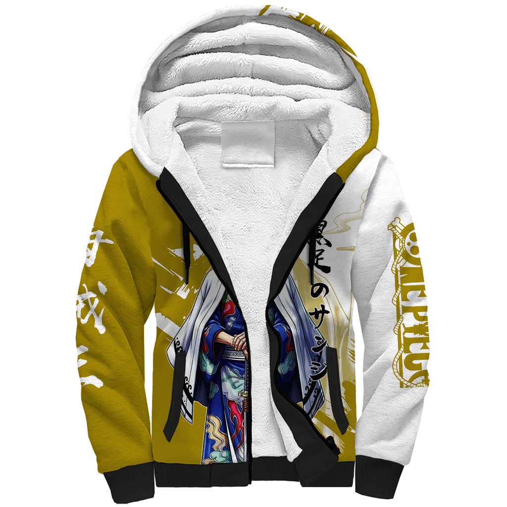Vinsmoke Sanji - Wano Arc Samurai Style Sherpa Hoodie Sanji in Traditional Kimono - One Piece Wano Edition