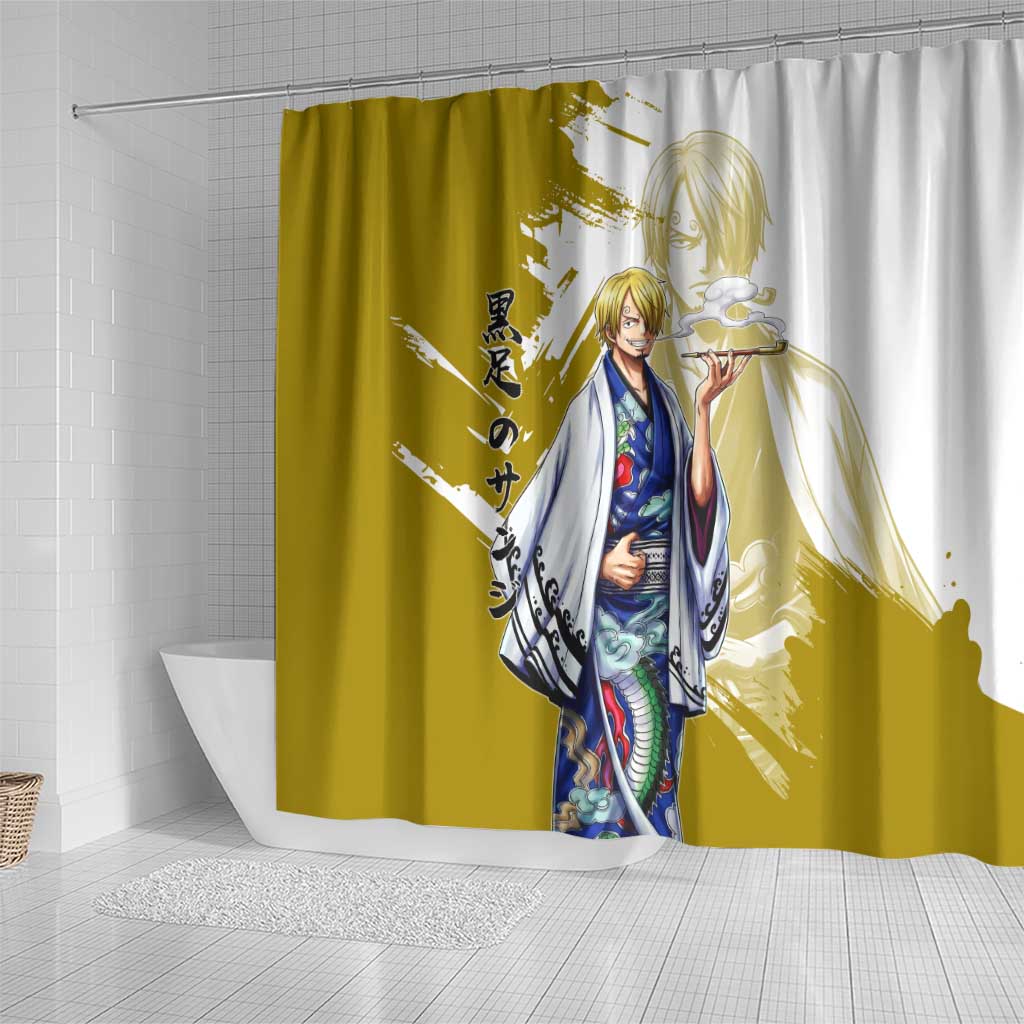 Vinsmoke Sanji - Wano Arc Samurai Style Shower Curtain Sanji in Traditional Kimono - One Piece Wano Edition