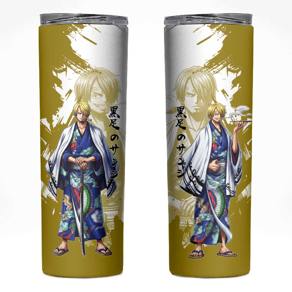 Vinsmoke Sanji - Wano Arc Samurai Style Skinny Tumbler Sanji in Traditional Kimono - One Piece Wano Edition