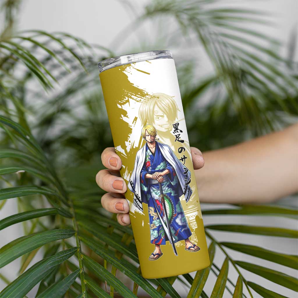 Vinsmoke Sanji - Wano Arc Samurai Style Skinny Tumbler Sanji in Traditional Kimono - One Piece Wano Edition