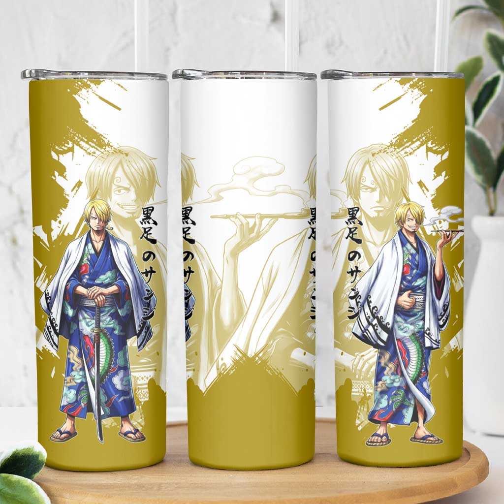 Vinsmoke Sanji - Wano Arc Samurai Style Skinny Tumbler Sanji in Traditional Kimono - One Piece Wano Edition
