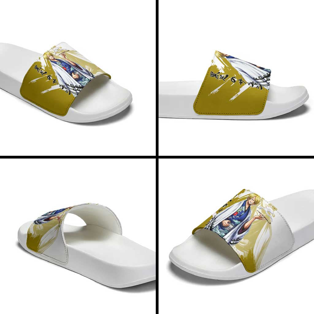 Vinsmoke Sanji - Wano Arc Samurai Style Slide Sandals Sanji in Traditional Kimono - One Piece Wano Edition
