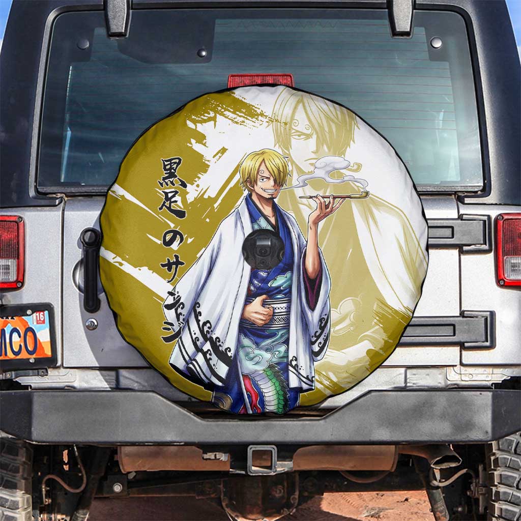 Vinsmoke Sanji - Wano Arc Samurai Style Spare Tire Cover Sanji in Traditional Kimono - One Piece Wano Edition