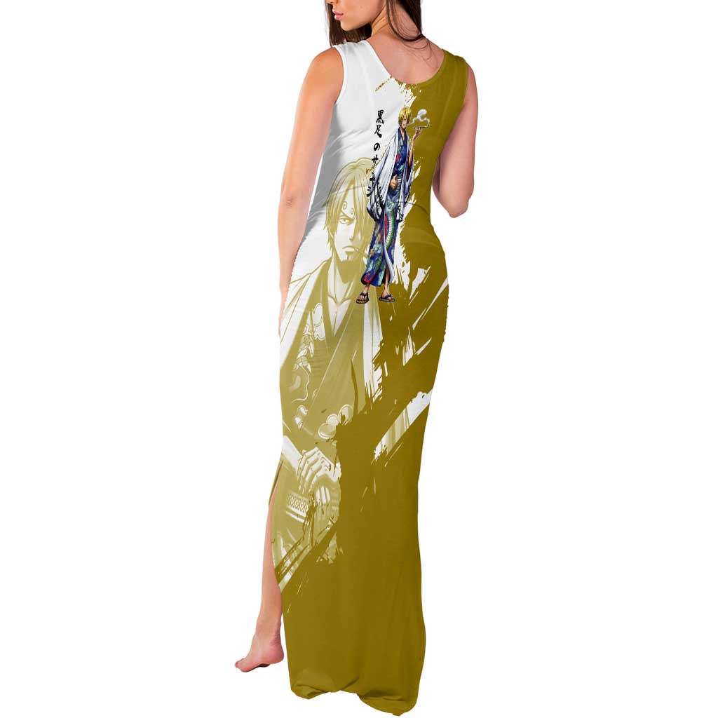 Vinsmoke Sanji - Wano Arc Samurai Style Tank Maxi Dress Sanji in Traditional Kimono - One Piece Wano Edition