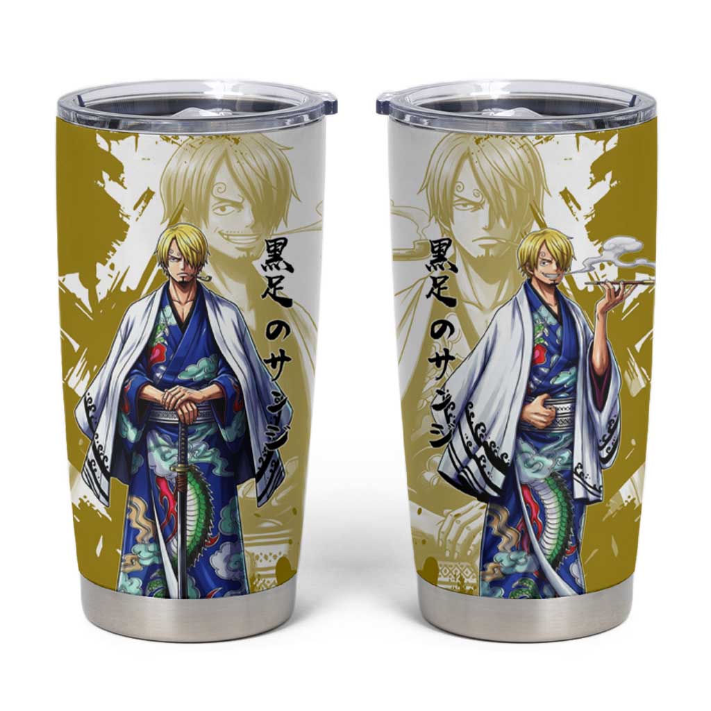 Vinsmoke Sanji - Wano Arc Samurai Style Tumbler Cup Sanji in Traditional Kimono - One Piece Wano Edition