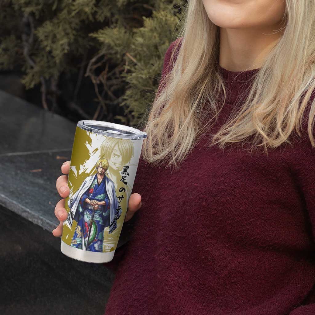 Vinsmoke Sanji - Wano Arc Samurai Style Tumbler Cup Sanji in Traditional Kimono - One Piece Wano Edition