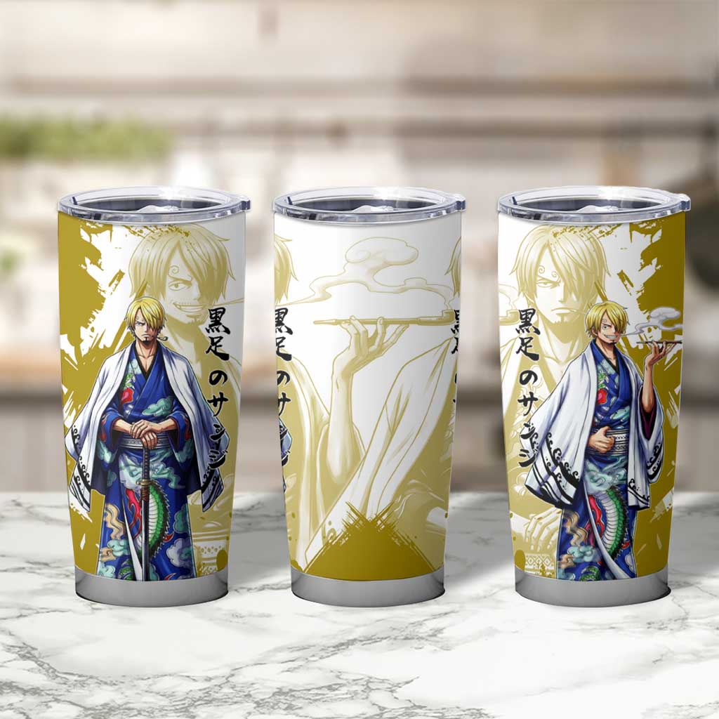 Vinsmoke Sanji - Wano Arc Samurai Style Tumbler Cup Sanji in Traditional Kimono - One Piece Wano Edition