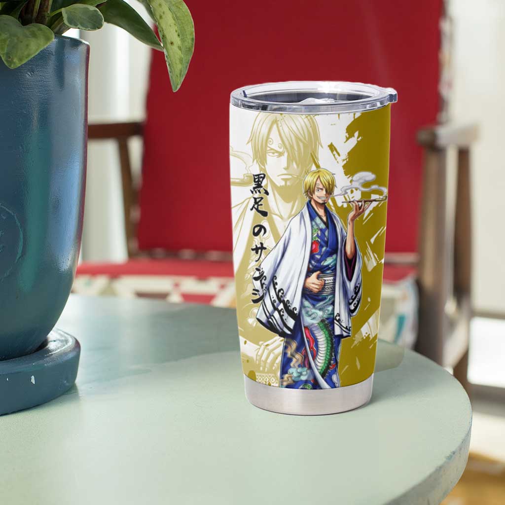Vinsmoke Sanji - Wano Arc Samurai Style Tumbler Cup Sanji in Traditional Kimono - One Piece Wano Edition