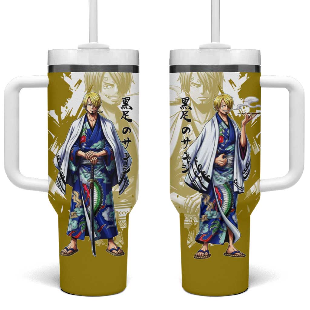 Vinsmoke Sanji - Wano Arc Samurai Style Tumbler With Handle Sanji in Traditional Kimono - One Piece Wano Edition