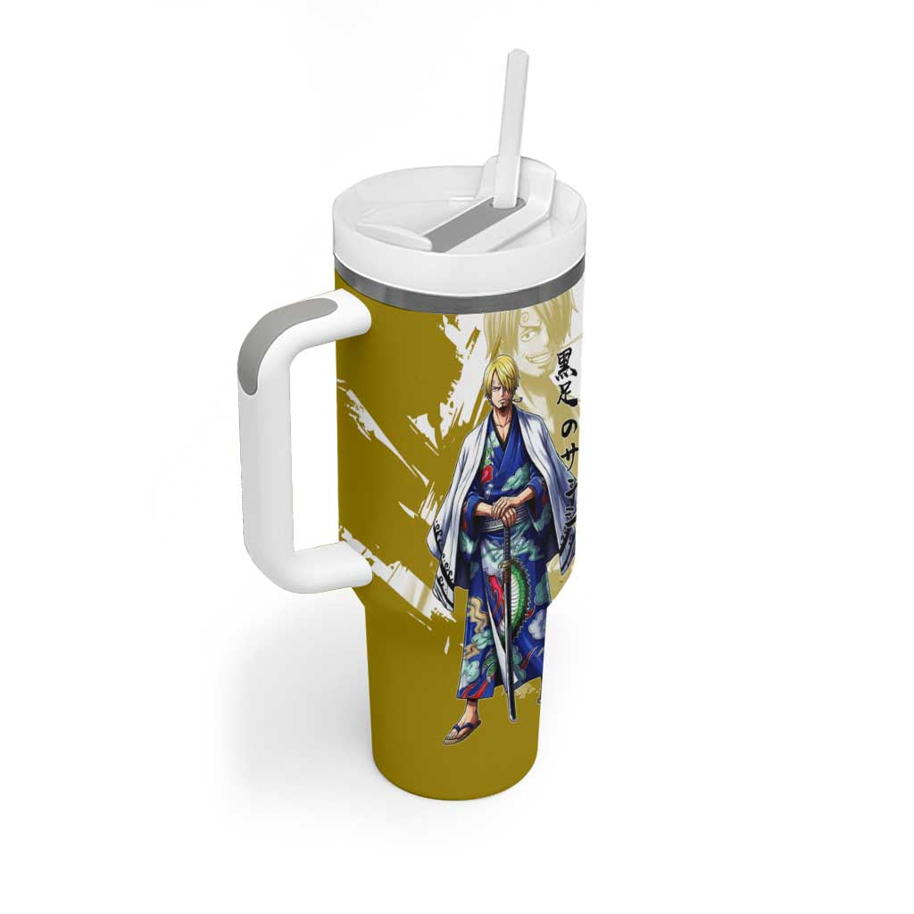Vinsmoke Sanji - Wano Arc Samurai Style Tumbler With Handle Sanji in Traditional Kimono - One Piece Wano Edition
