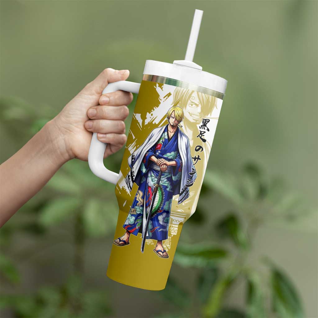 Vinsmoke Sanji - Wano Arc Samurai Style Tumbler With Handle Sanji in Traditional Kimono - One Piece Wano Edition
