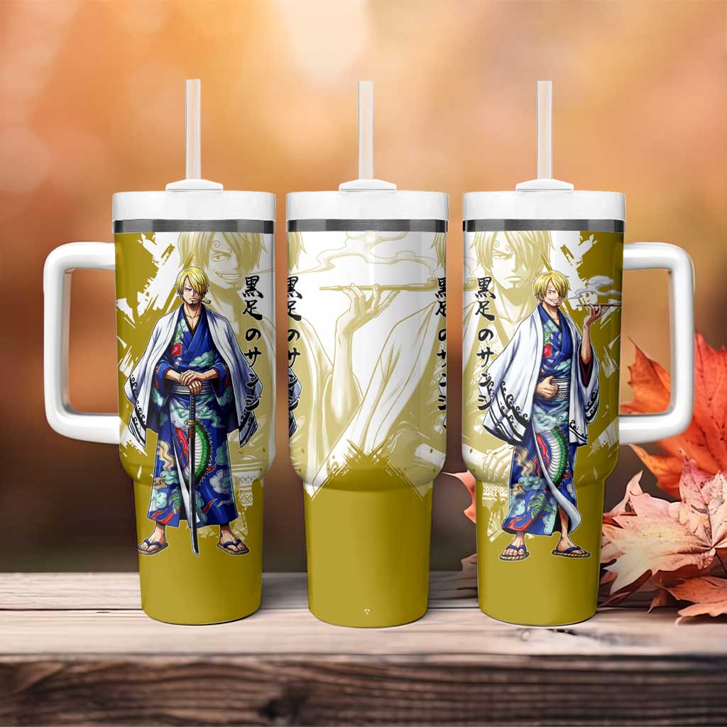 Vinsmoke Sanji - Wano Arc Samurai Style Tumbler With Handle Sanji in Traditional Kimono - One Piece Wano Edition
