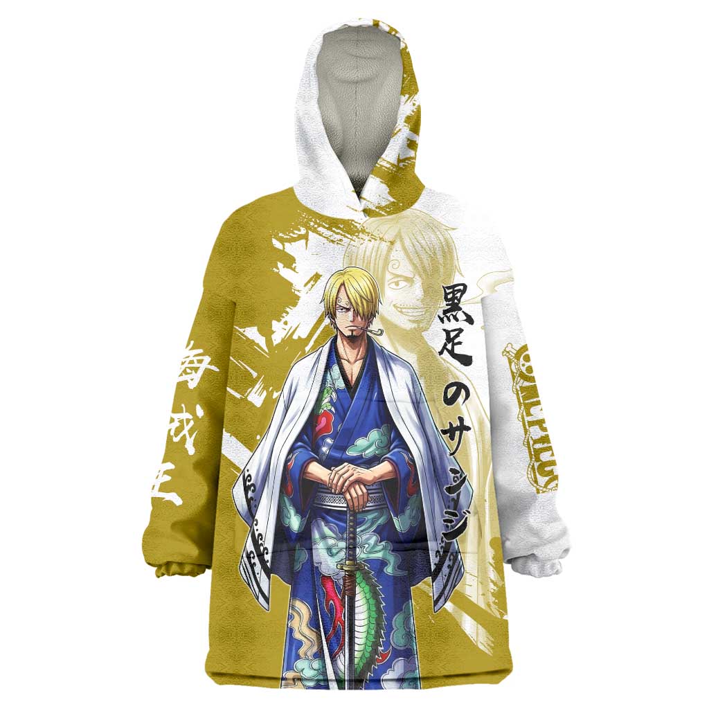 Vinsmoke Sanji - Wano Arc Samurai Style Wearable Blanket Hoodie Sanji in Traditional Kimono - One Piece Wano Edition