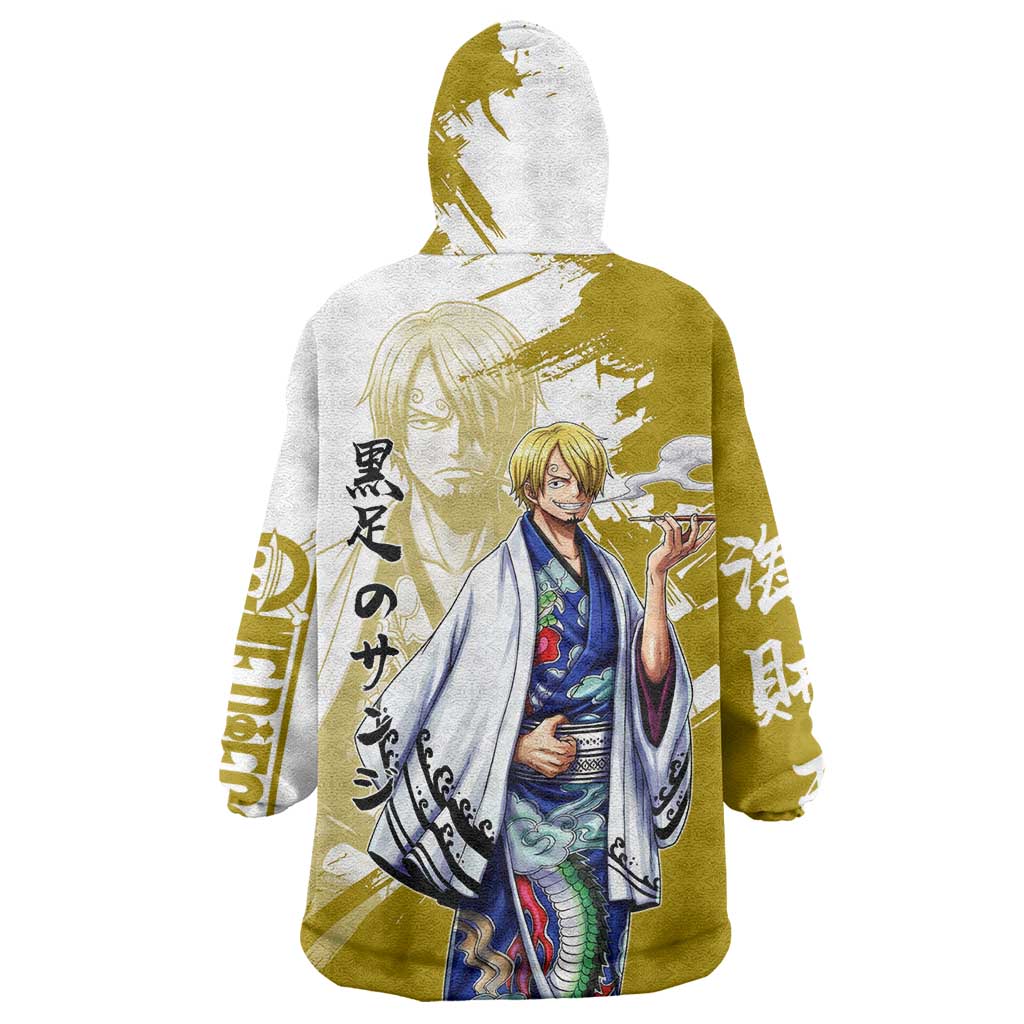 Vinsmoke Sanji - Wano Arc Samurai Style Wearable Blanket Hoodie Sanji in Traditional Kimono - One Piece Wano Edition