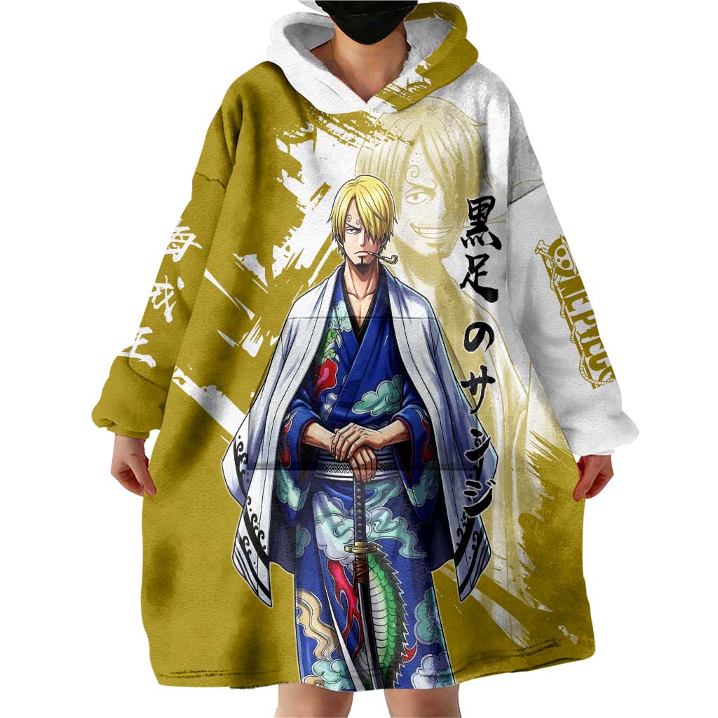 Vinsmoke Sanji - Wano Arc Samurai Style Wearable Blanket Hoodie Sanji in Traditional Kimono - One Piece Wano Edition