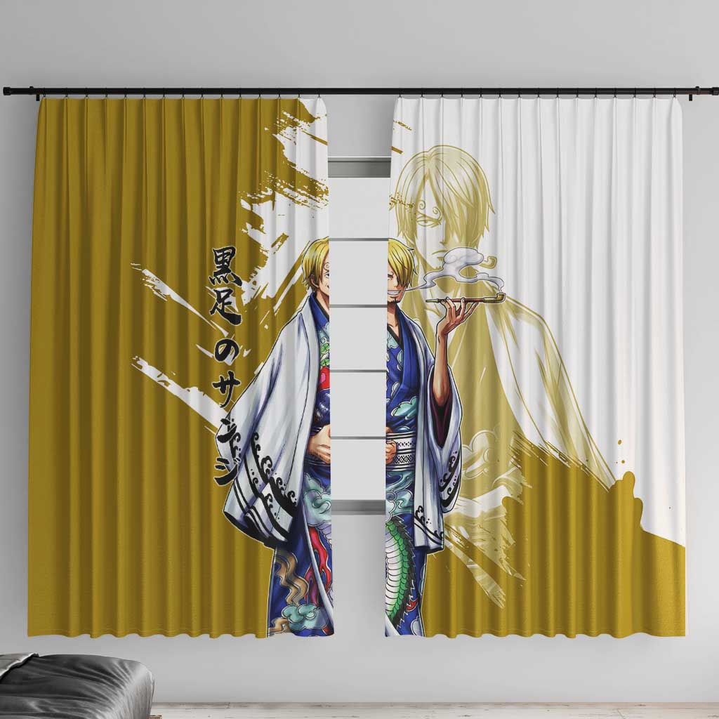 Vinsmoke Sanji - Wano Arc Samurai Style Window Curtain Sanji in Traditional Kimono - One Piece Wano Edition