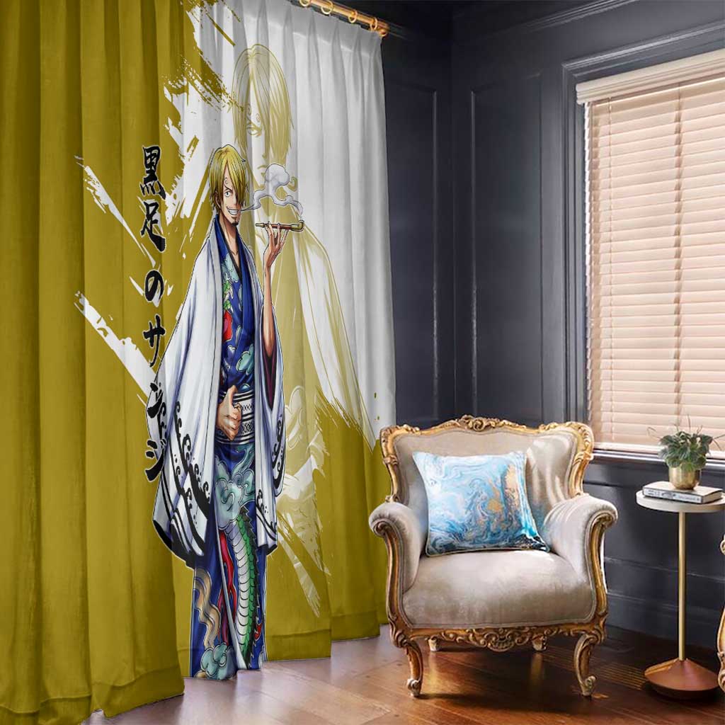 Vinsmoke Sanji - Wano Arc Samurai Style Window Curtain Sanji in Traditional Kimono - One Piece Wano Edition