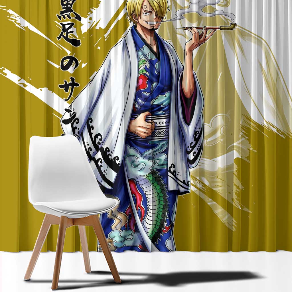 Vinsmoke Sanji - Wano Arc Samurai Style Window Curtain Sanji in Traditional Kimono - One Piece Wano Edition