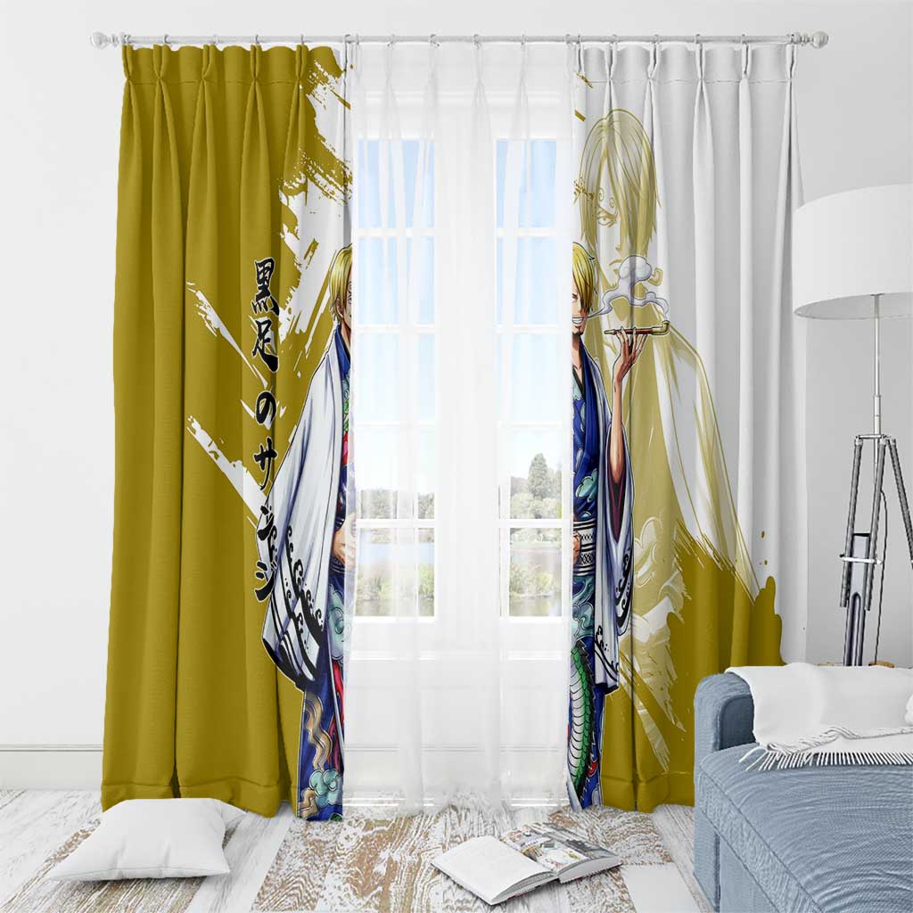 Vinsmoke Sanji - Wano Arc Samurai Style Window Curtain Sanji in Traditional Kimono - One Piece Wano Edition