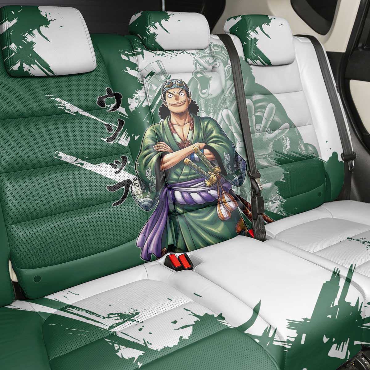 Usopp Wano Samurai Edition Back Car Seat Cover Traditional Japanese Kimono Style