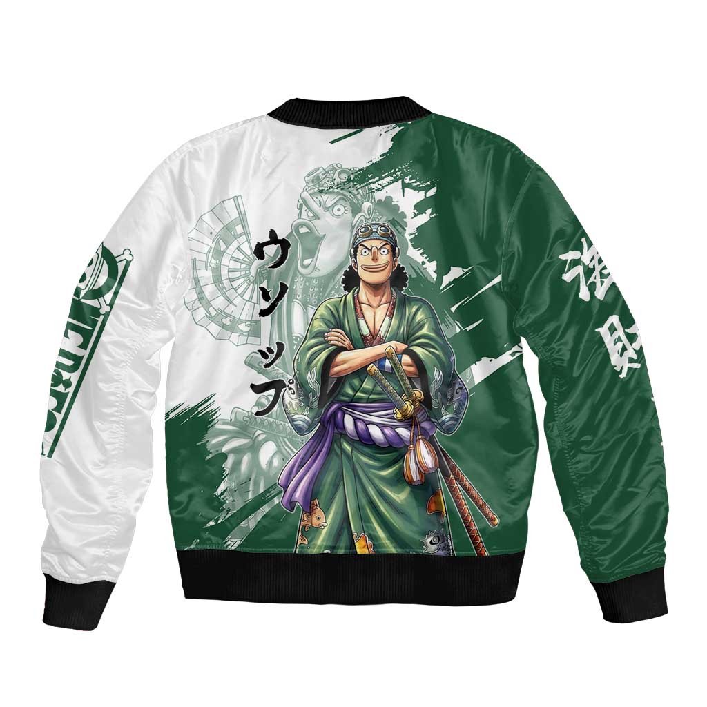 Usopp Wano Samurai Edition Bomber Jacket Traditional Japanese Kimono Style