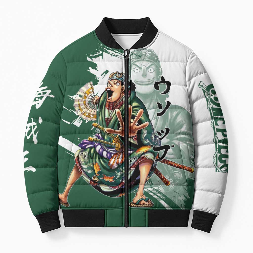 Usopp Wano Samurai Edition Bomber Puffer Jacket Traditional Japanese Kimono Style