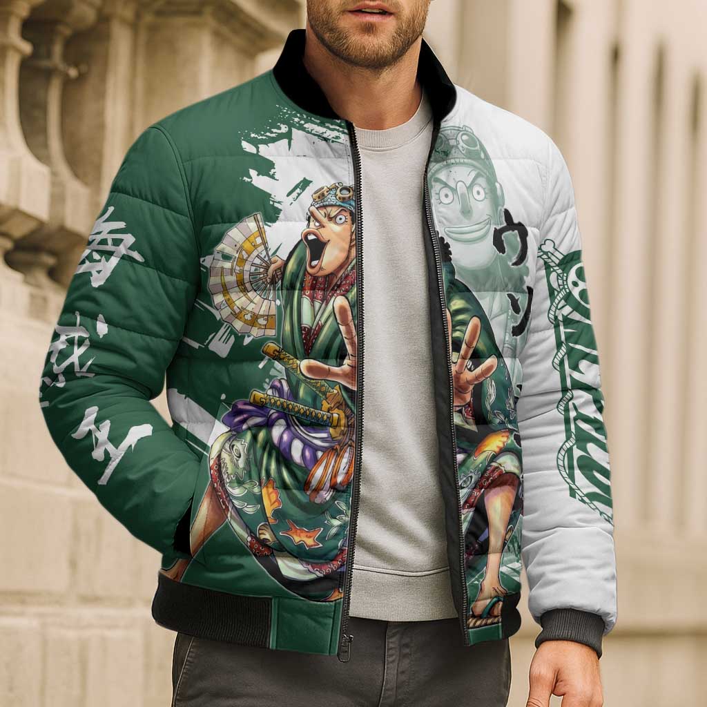 Usopp Wano Samurai Edition Bomber Puffer Jacket Traditional Japanese Kimono Style