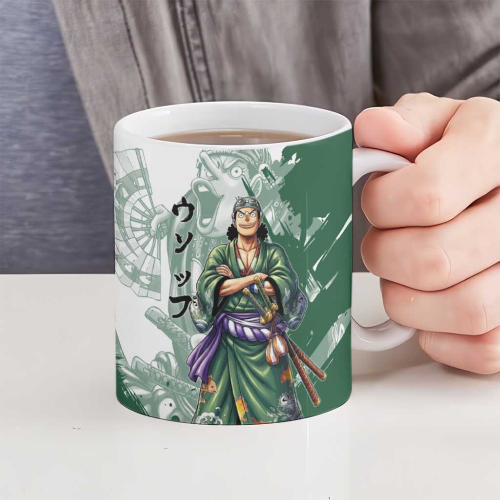 Usopp Wano Samurai Edition Ceramic Mug Traditional Japanese Kimono Style