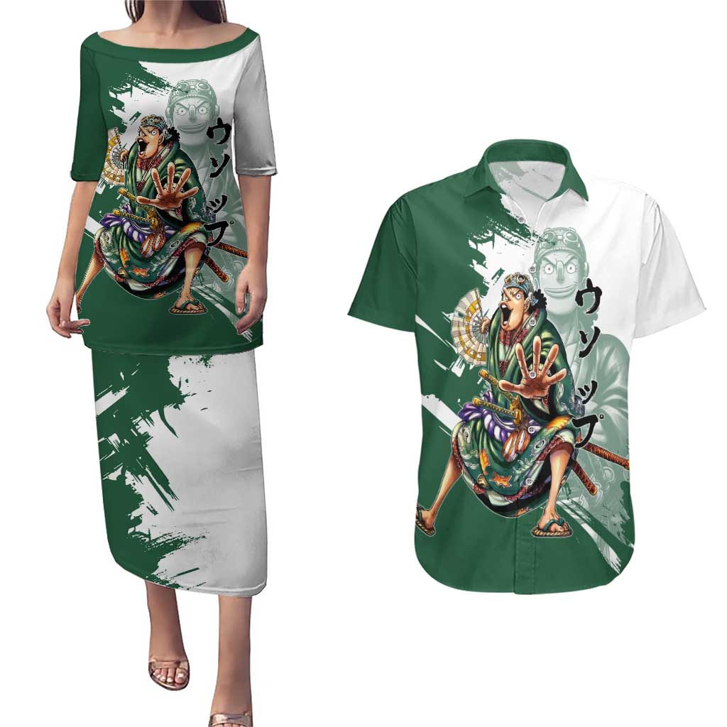 Usopp Wano Samurai Edition Couples Matching Puletasi and Hawaiian Shirt Traditional Japanese Kimono Style
