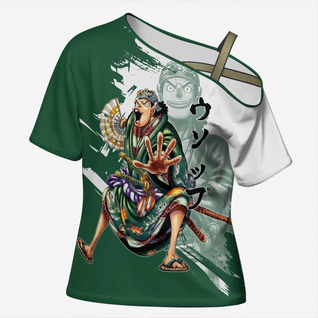 Usopp Wano Samurai Edition Cross Shoulder Shirt Traditional Japanese Kimono Style