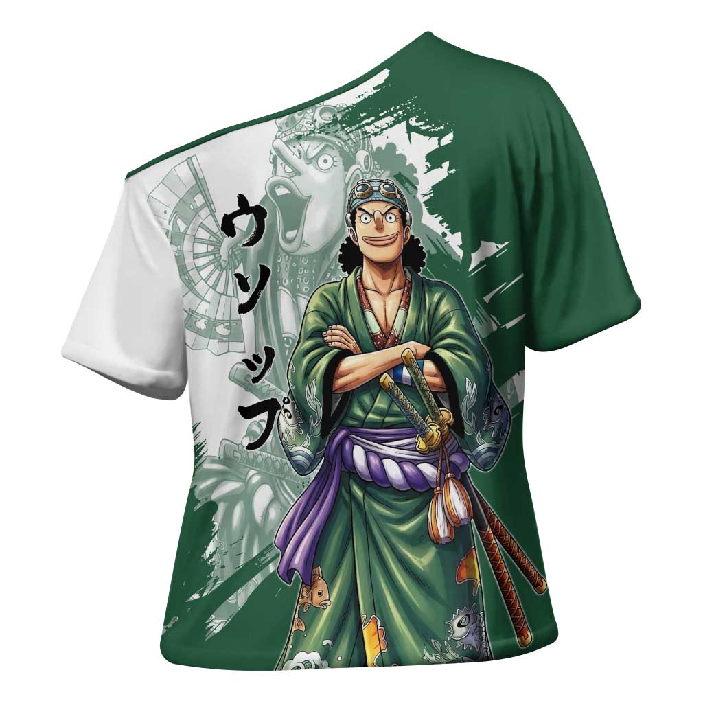 Usopp Wano Samurai Edition Cross Shoulder Shirt Traditional Japanese Kimono Style