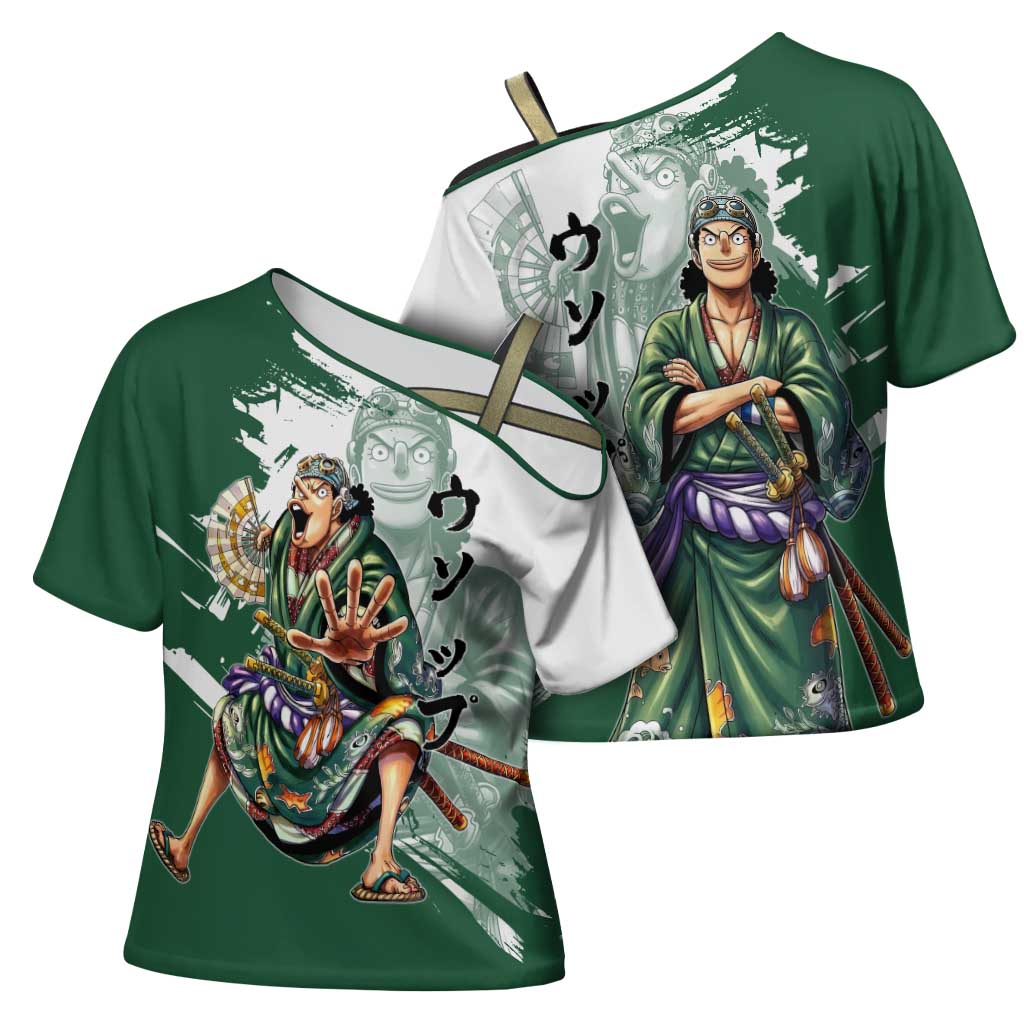 Usopp Wano Samurai Edition Cross Shoulder Shirt Traditional Japanese Kimono Style