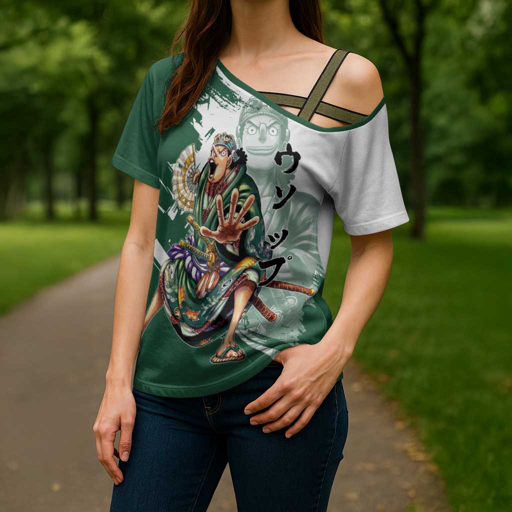 Usopp Wano Samurai Edition Cross Shoulder Shirt Traditional Japanese Kimono Style