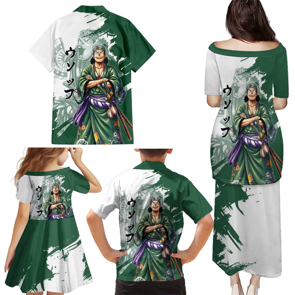 Usopp Wano Samurai Edition Family Matching Puletasi and Hawaiian Shirt Traditional Japanese Kimono Style