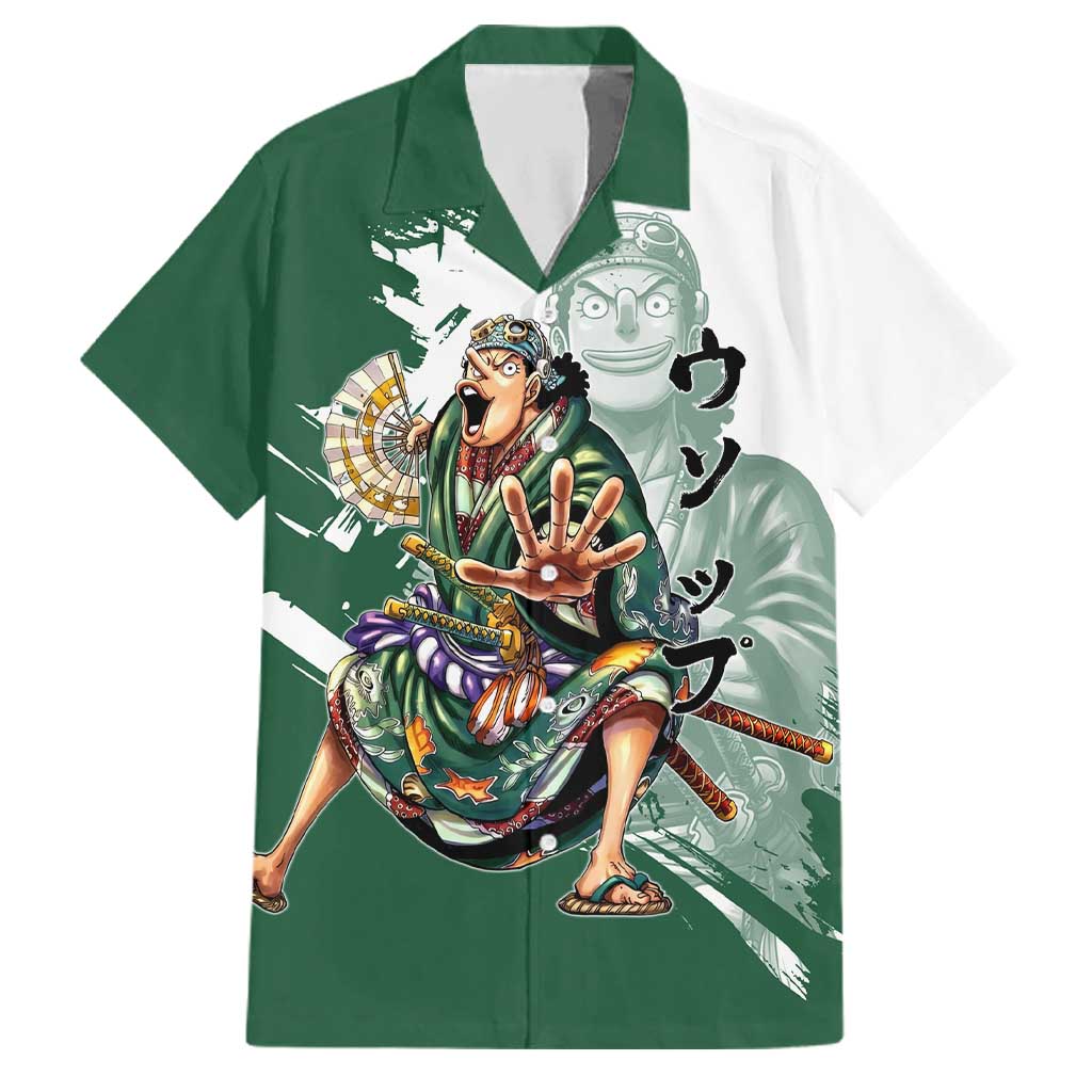 Usopp Wano Samurai Edition Family Matching Tank Maxi Dress and Hawaiian Shirt Traditional Japanese Kimono Style