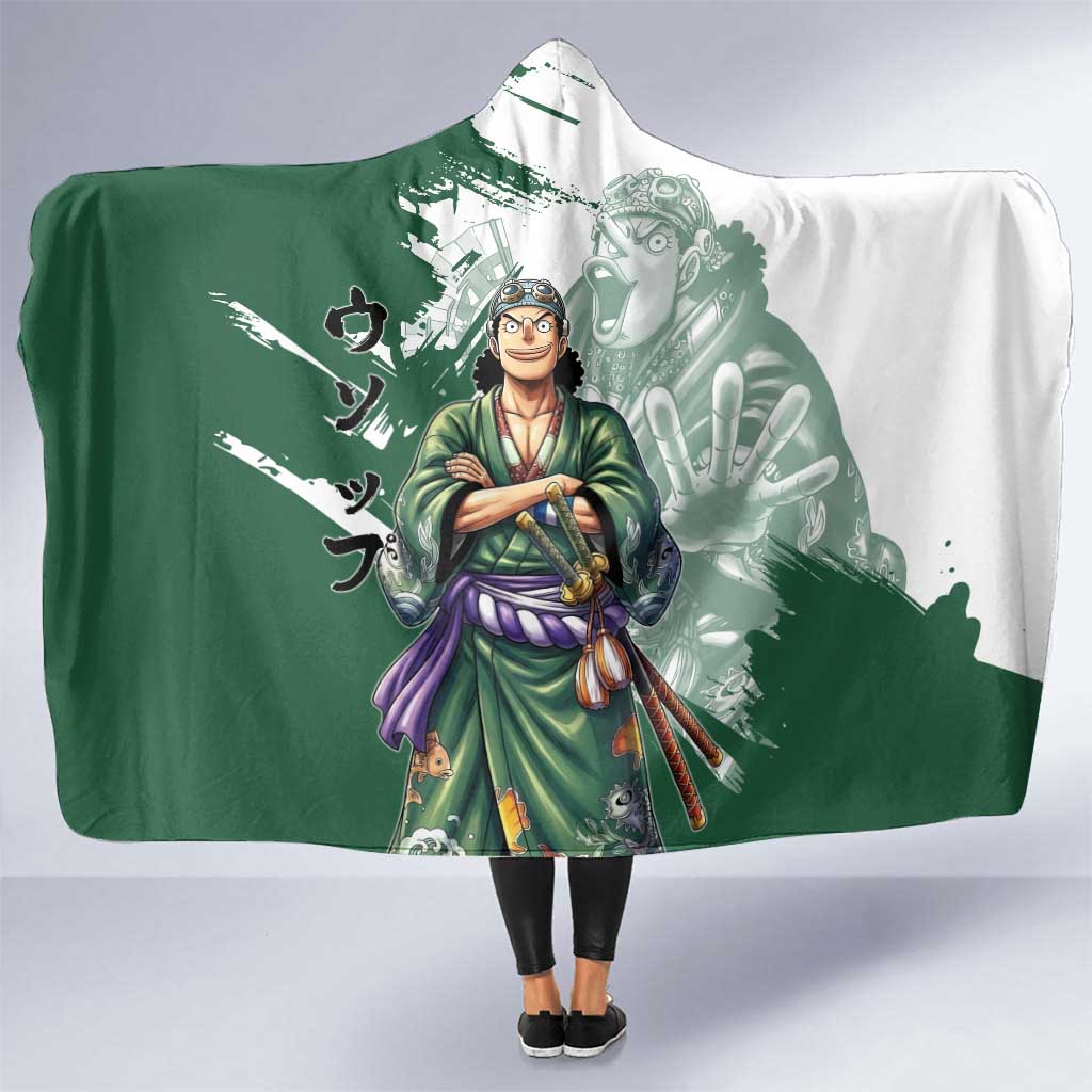 Usopp Wano Samurai Edition Hooded Blanket Traditional Japanese Kimono Style