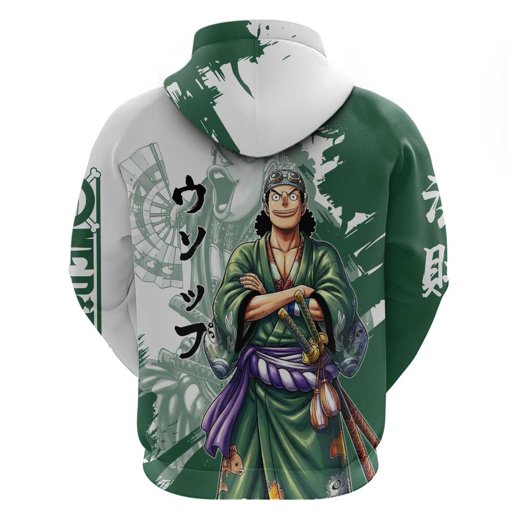 Usopp Wano Samurai Edition Hoodie Traditional Japanese Kimono Style