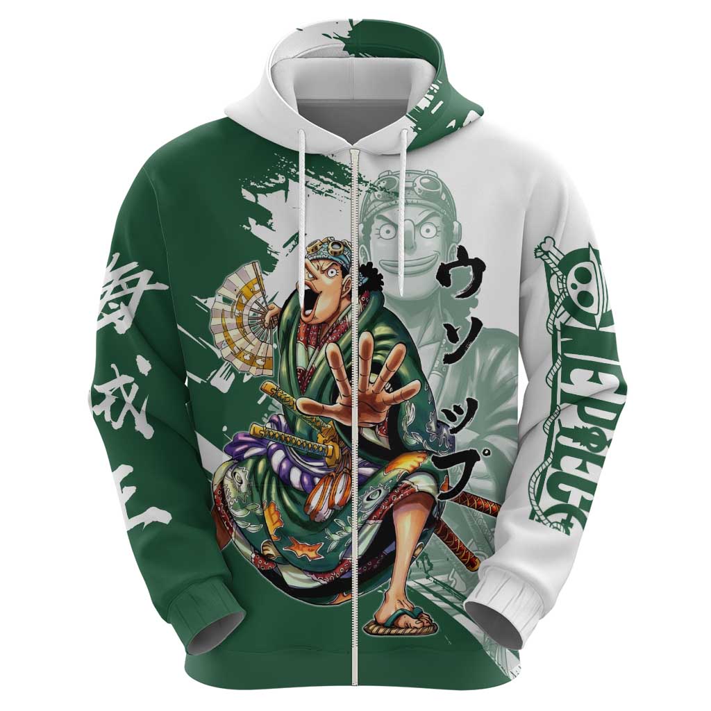 Usopp Wano Samurai Edition Hoodie Traditional Japanese Kimono Style