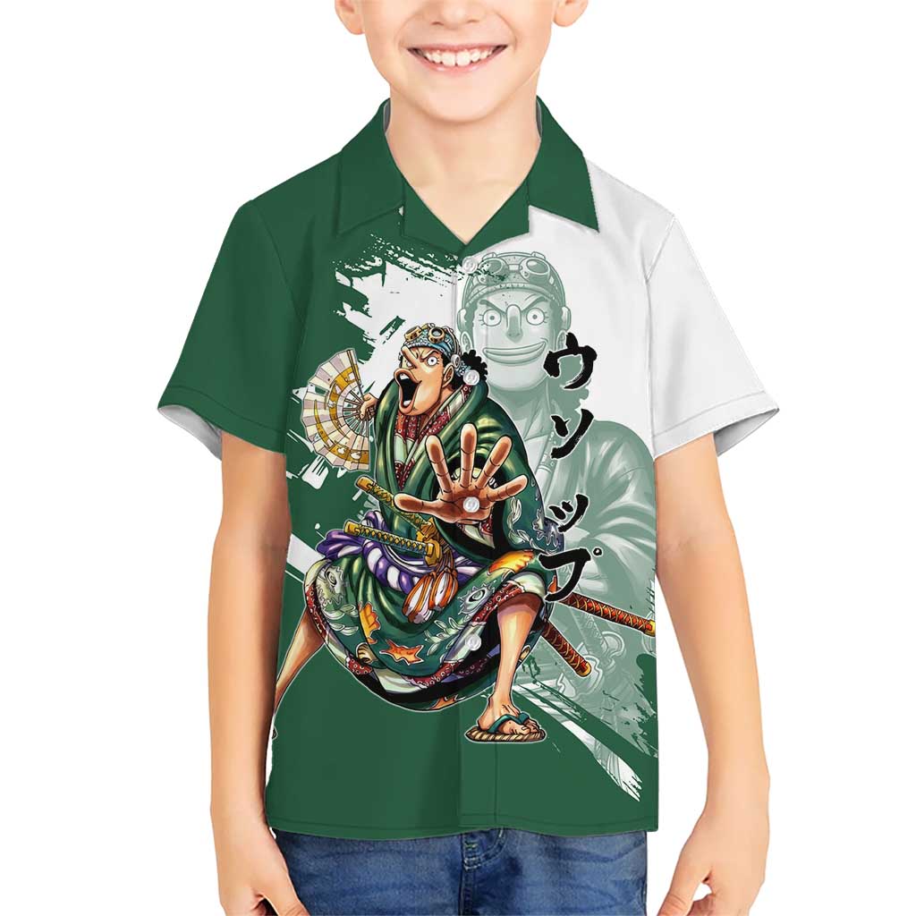 Usopp Wano Samurai Edition Kid Hawaiian Shirt Traditional Japanese Kimono Style