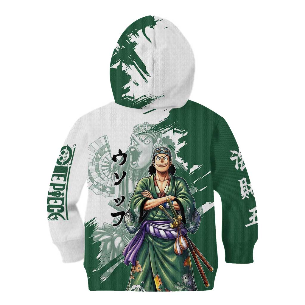 Usopp Wano Samurai Edition Kid Hoodie Traditional Japanese Kimono Style
