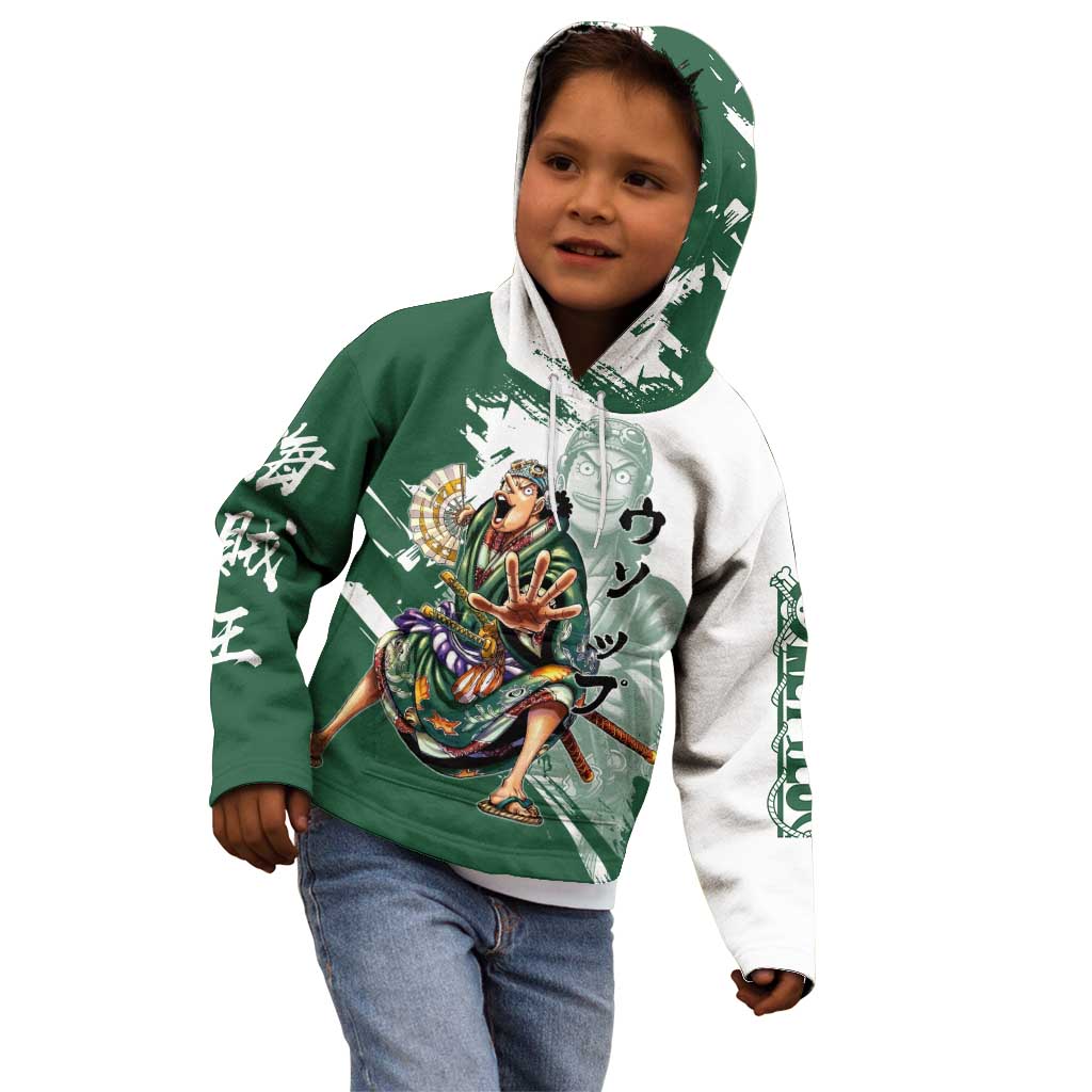 Usopp Wano Samurai Edition Kid Hoodie Traditional Japanese Kimono Style