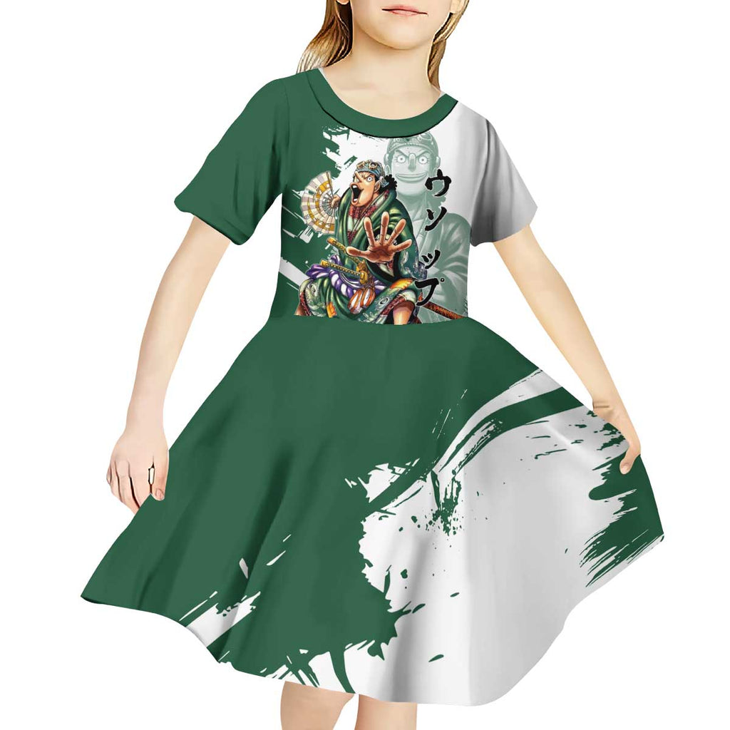 Usopp Wano Samurai Edition Kid Short Sleeve Dress Traditional Japanese Kimono Style