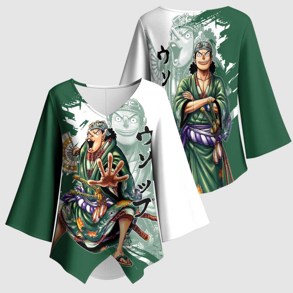 Usopp Wano Samurai Edition Kimono Sleeve Blouse Traditional Japanese Kimono Style