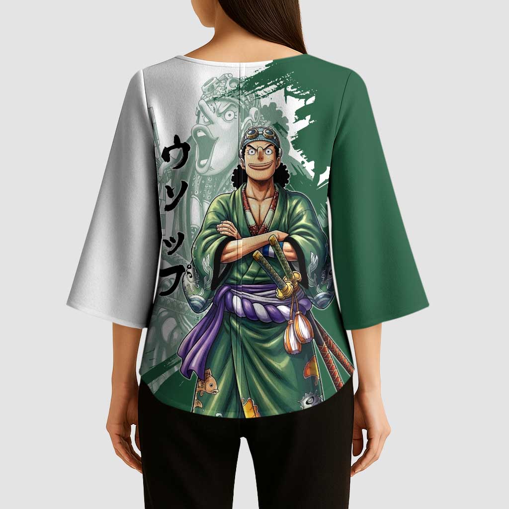 Usopp Wano Samurai Edition Kimono Sleeve Blouse Traditional Japanese Kimono Style